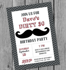 30th Birthday invitation