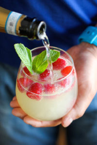 christmas raspberry limoncello prosecco cocktail